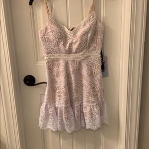 NWT white/blush, lace dress